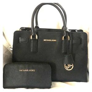 MK Black Dillon Purse with Wallet